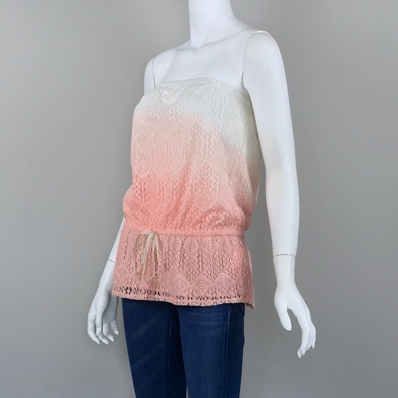 NEW {C&C California} Tropical Peach Ombre Knit Top - Picture 3 of 8
